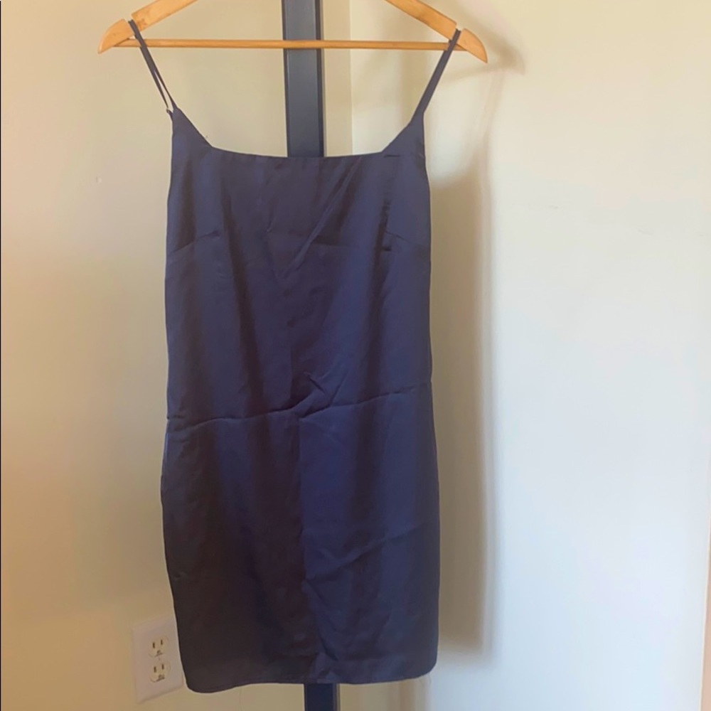 Windsor Dark Blue/ Grey Satin Mini Dress